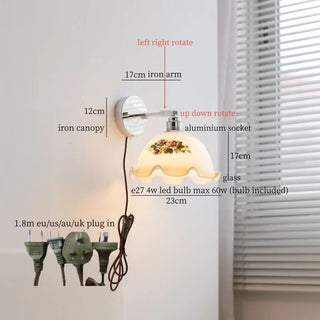 Celako™ Dentelle Wall Light | Glass French Vintage Bedroom Lighting