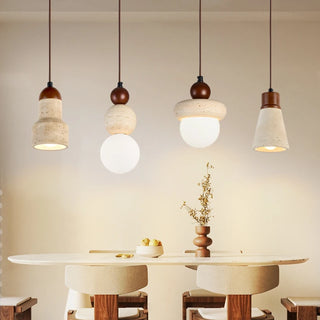 Celako™ Aurimar Pendant Light | Yellow Travertine Stone Bedroom Lighting