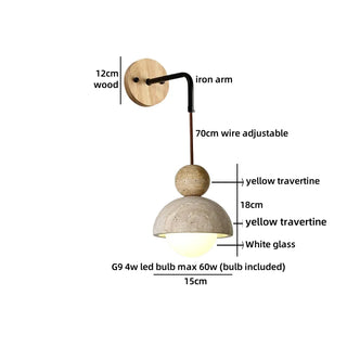 Celako™ Vitera Wall Light | Travertine Bedroom Lighting