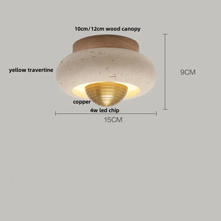 Celako™ Traverra Ceiling Light | Black Travertine Living Room Lighting