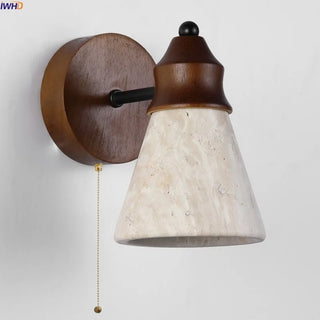 Celako™ Traverto Wall Light | Yellow Travertine Bedroom Lighting