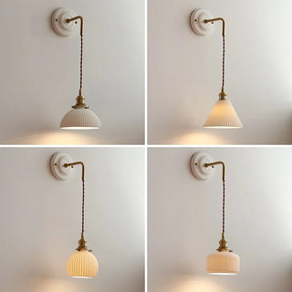 Celako™ Plissea Wall Light | Ceramic Bedroom Lighting