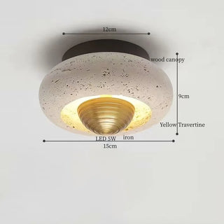 Celako™ Amberine Ceiling Light | Yellow Travertine Kitchen Island Lighting