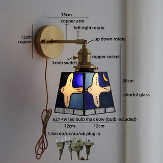 Celako™ Aurina Wall Light | Stained Glass Bedside Lighting