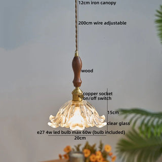 Celako™ Lucambra Pendant Light | Amber Glass Japan Style