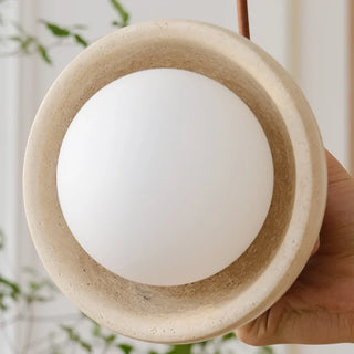 Celako™ Ishiato Pendant Light | Yellow Travertine Bedroom Lighting