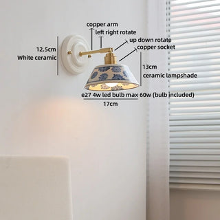Celako™ Cerona Wall Light | Ceramic Bedroom Lighting