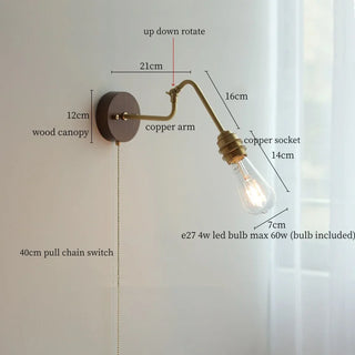 Celako™ Arcura Wall Light | Copper Glass Bedroom Lighting