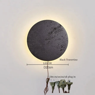 Celako™ Travion Wall Light | Black Travertine Bathroom Lighting
