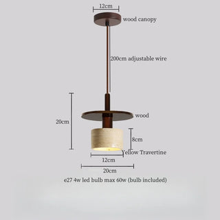 Celako™ Terrella Pendant Light | Yellow Travertine Kitchen Island Lighting