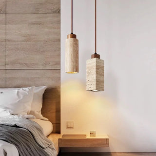 Celako™ Calcite Pendant Light | Yellow Travertine Kitchen Island Lighting