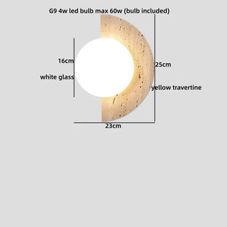 Celako™ Lythra Wall Light | Travertine Bedroom Lighting