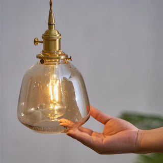 Celako™ Lucambra Pendant Light | Amber Glass Japan Style