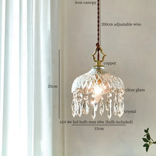Celako™ Aureolin Pendant Light | Glass Copper Bedroom Lighting