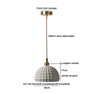 Celako™ Lunori Pendant Light | White Ceramic Dining Room Lighting