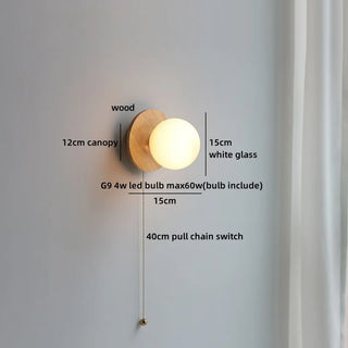 Celako™ Vitria Wall Light | Walnut Wood Bedroom Lighting