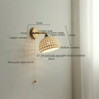 Celako™ Teraku Wall Light | Ceramic Wabi Sabi