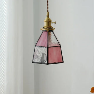 Celako™ Lumirose Pendant Light | Pink Glass Vintage Tiffany Living Room Lighting