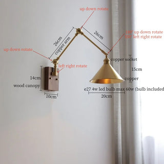 Celako™ Aurestic Wall Light | Copper Japan Vintage Bedroom Lighting