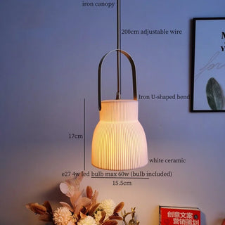 Celako™ Kaoluna Pendant Light | White Ceramic Kitchen Island Lighting