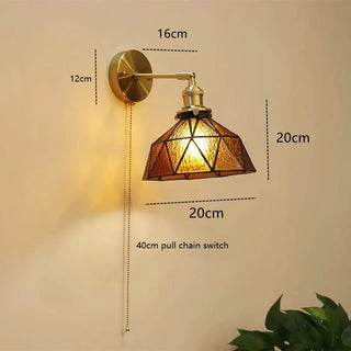 Celako™ Cuvera Wall Light | Copper & Glass Bedside Lighting