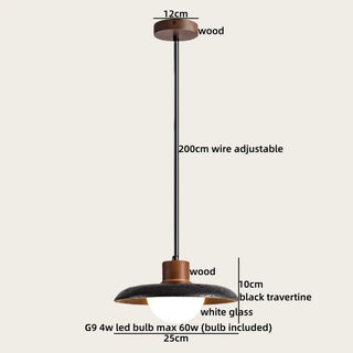 Celako™ Travro Pendant Light | Black Travertine Kitchen Island Lighting