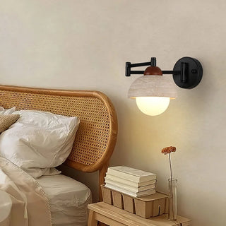 Celako™ Flavium Wall Light | Yellow Travertine Bedroom Lighting
