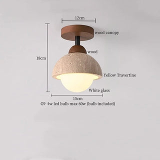 Celako™ Amberine Ceiling Light | Yellow Travertine Kitchen Island Lighting