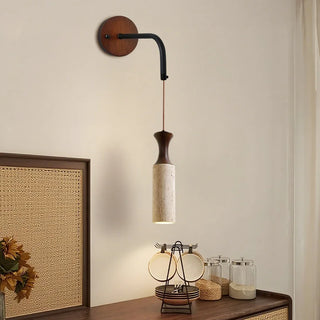 Celako™ Travere Wall Light | Travertine Bedside Lighting