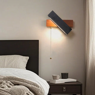 Celako™ Cuneata Wall Light | Black Travertine Bedroom Lighting