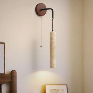Applique murale Ochralith Celako™ | Lumière d'ambiance de chambre en travertin jaune