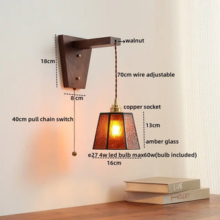 Celako™ Ambara Wall Light | Copper Glass Bedroom Lighting