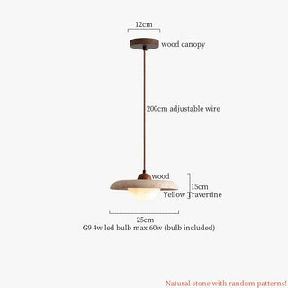 Celako™ Tavenza Pendant Light | Yellow Travertine Kitchen Island Lighting