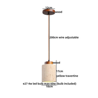 Celako™ Orovine Pendant Light | Yellow Travertine Japanese Wabi Sabi Style