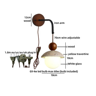 Celako™ Vitera Wall Light | Travertine Bedroom Lighting
