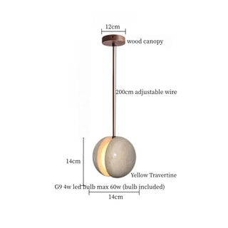 Celako™ Sedara Pendant Light | Yellow Travertine Kitchen Island Lighting