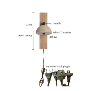 Celako™ Lithera Wall Light | Yellow Travertine Bedroom Lighting