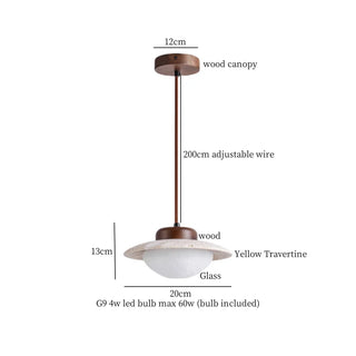 Celako™ Luteola Pendant Light | Yellow Travertine Bedroom Lighting