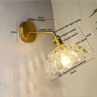 Celako™ Aurumis Wall Light | Copper Glass Bedroom Lighting