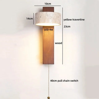 Celako™ Dorato Wall Light | Yellow Travertine Bedroom Lighting