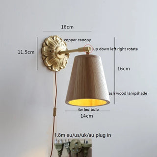 Celako™ Lucerno Wall Light | Copper Bedside Lighting