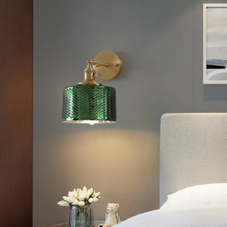 Celako™ Verrel Wall Light | Green Glass Bedroom