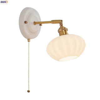 Celako™ Rondure Wall Light | Glass Copper Arm Living Room Lighting