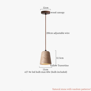Celako™ Sabitine Pendant Light | Yellow Travertine Bedroom Lighting