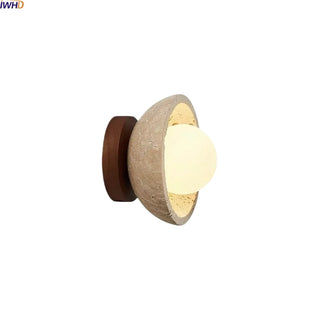 Celako™ Bagliore Wall Light | Yellow Travertine Wabi Sabi Living Room Lighting