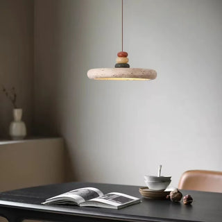 Celako™ Lapides Pendant Light | Yellow Travertine Dining Room Lighting