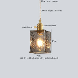 Celako™ Cineris Pendant Light | Grey Glass Bedroom Lighting