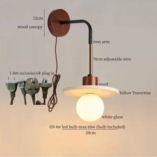 Celako™ Velaterra Wall Light | Yellow Travertine Living Room Lighting