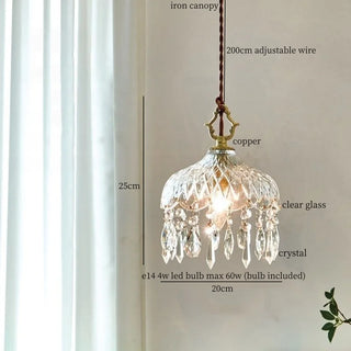 Celako™ Aureolin Pendant Light | Glass Copper Bedroom Lighting