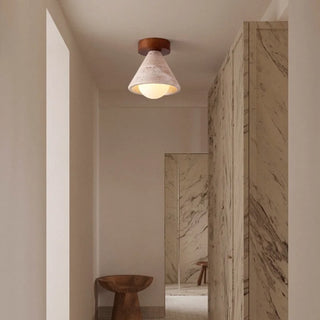 Celako™ Tavaluna Ceiling Light | Yellow Travertine Contemporary Kitchen Island Lighting